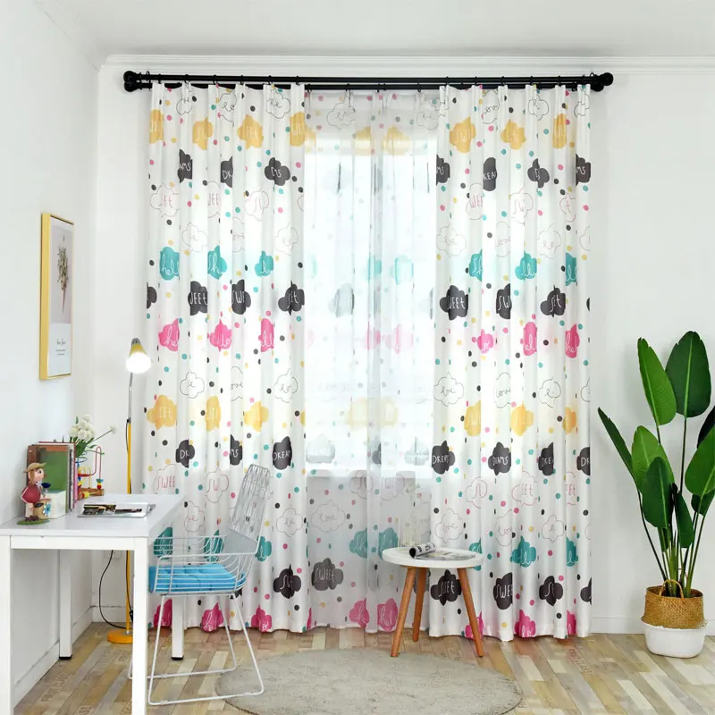 Детские занавески для спальни с рисунком облака в детскую комнату 2