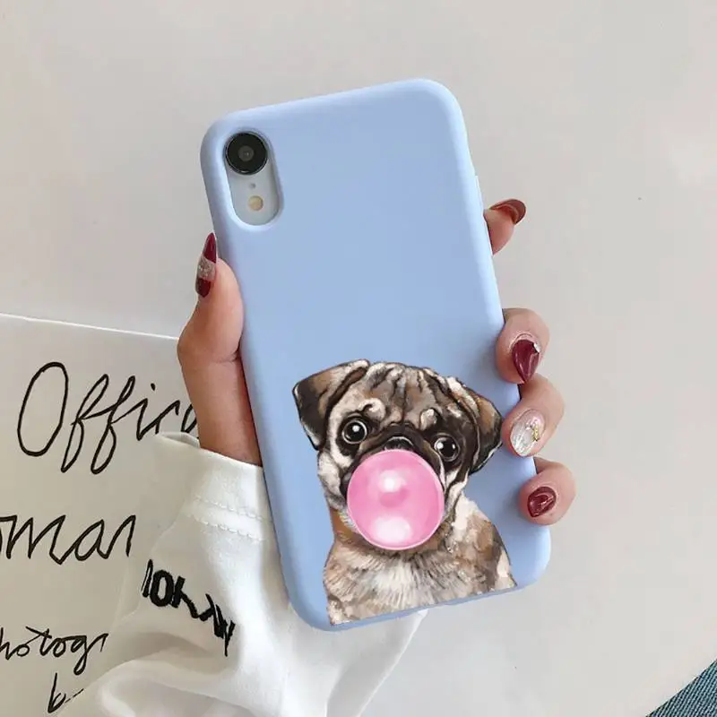 

Animal blowing bubble art Phone Case for iphone 11 Pro Max X XS Max XR Candy Color Soft Cover For iPhone 7 8 6 6S Plus Cases