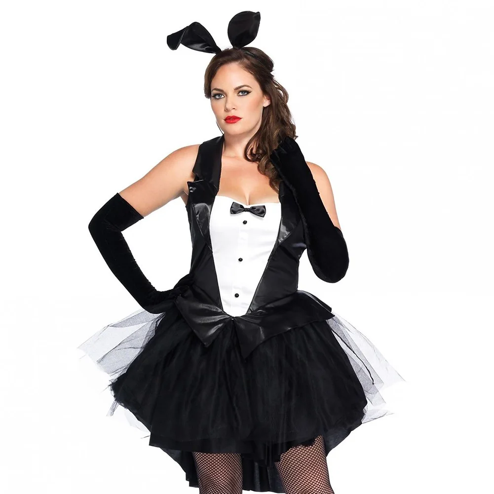 

Sexy Halloween Black Bunny Girl Costumes Women Cosplay Adult Animal Costume Fancy Dress Nightclub Clubwear Party Wear S