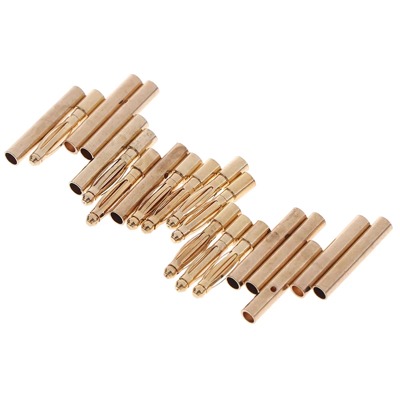 10 пар медь 2 мм золото Пуля разъем банан вилки мужской и женский для RC батареи