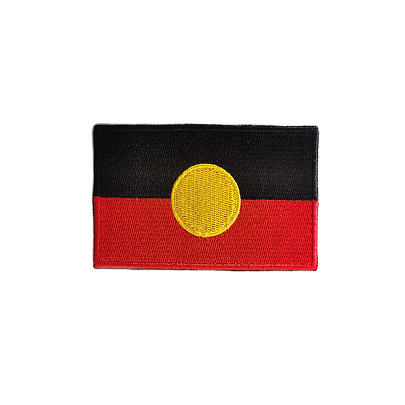 

Australian Aboriginal Flag Full 100% Embroidery Patch Iron OnOr Sew On Badge 8*5 cm