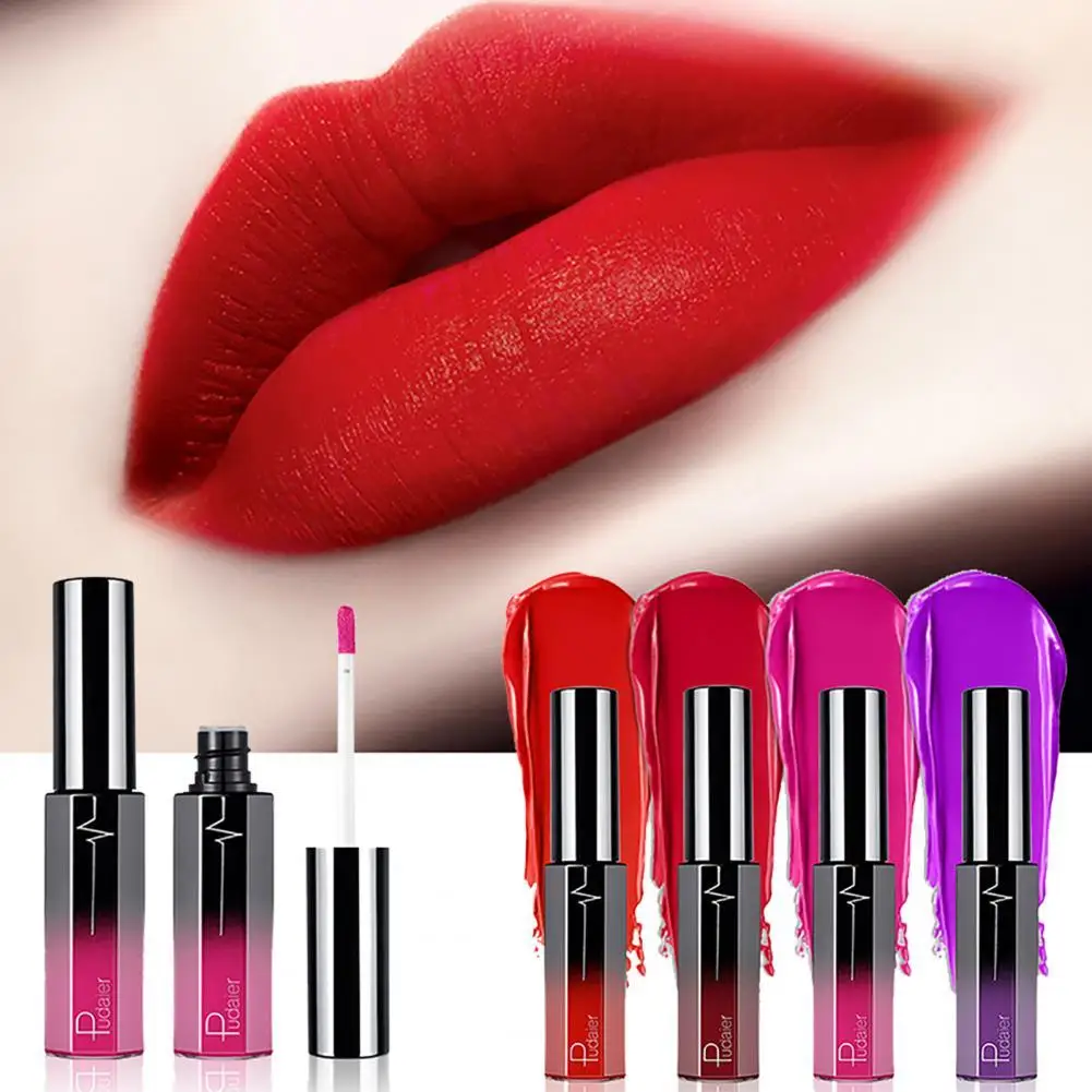 

Pudaier Liquid Lipstick Matte Long Lasting Waterproof Women Non-stick Lip Gloss for Party