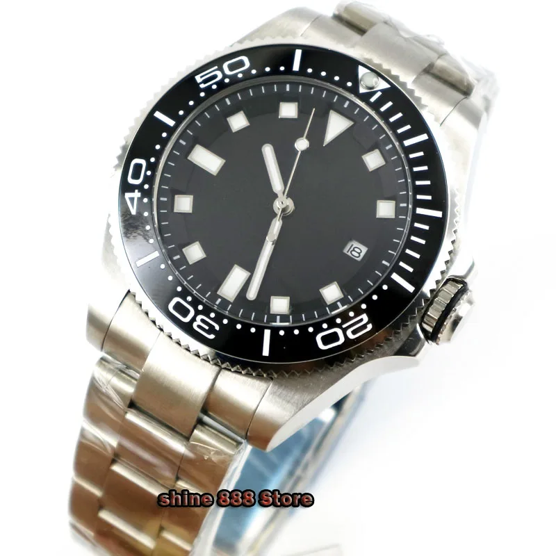 

BLIGER black Mechanical Men Watch Sapphire Glass Steel Band MIYOTA Movement Sapphire Glass Wristwatch