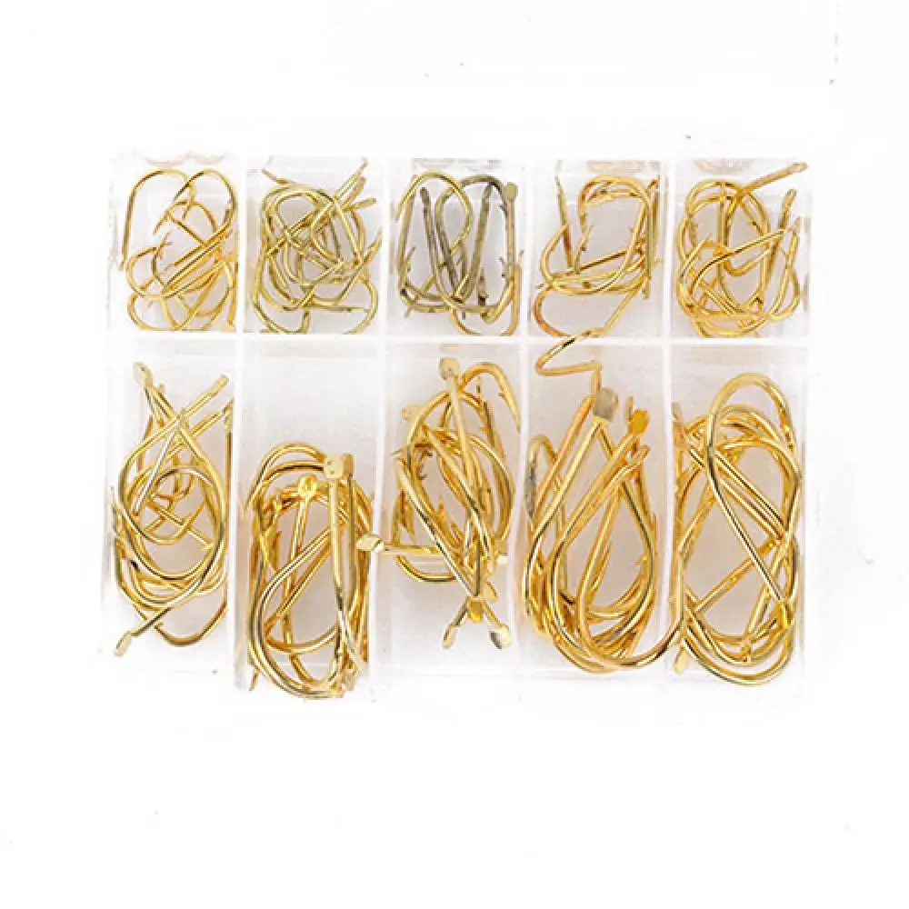 

100Pcs 3#-12# Assorted Durable Sharpened Metal Fishing Hooks Fishhooks Tackle
