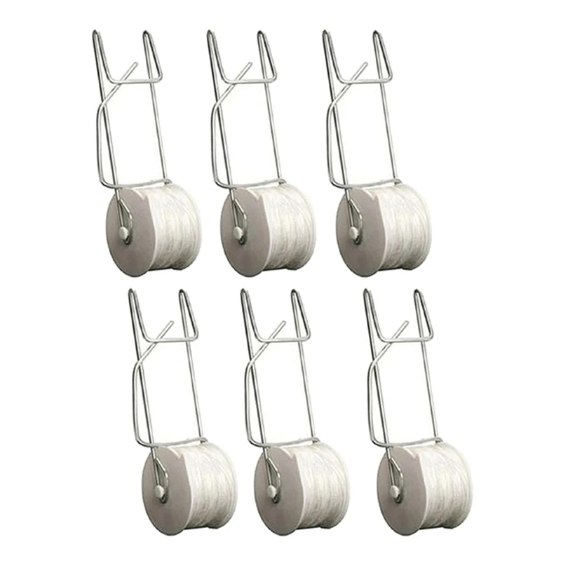 

6Pcs Tomato Support Hooks Set Plant Roller Hooks with 15M Vine Support String Rope Garden Flower Plant Trellising Kit