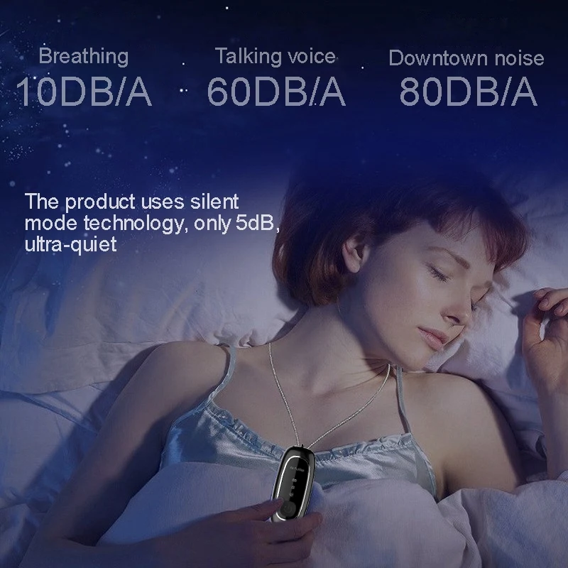 

Fashion Personal Wearable Air Purifier Necklace Mini Portable Air Freshener Ionizer Negative Ion Generator Black