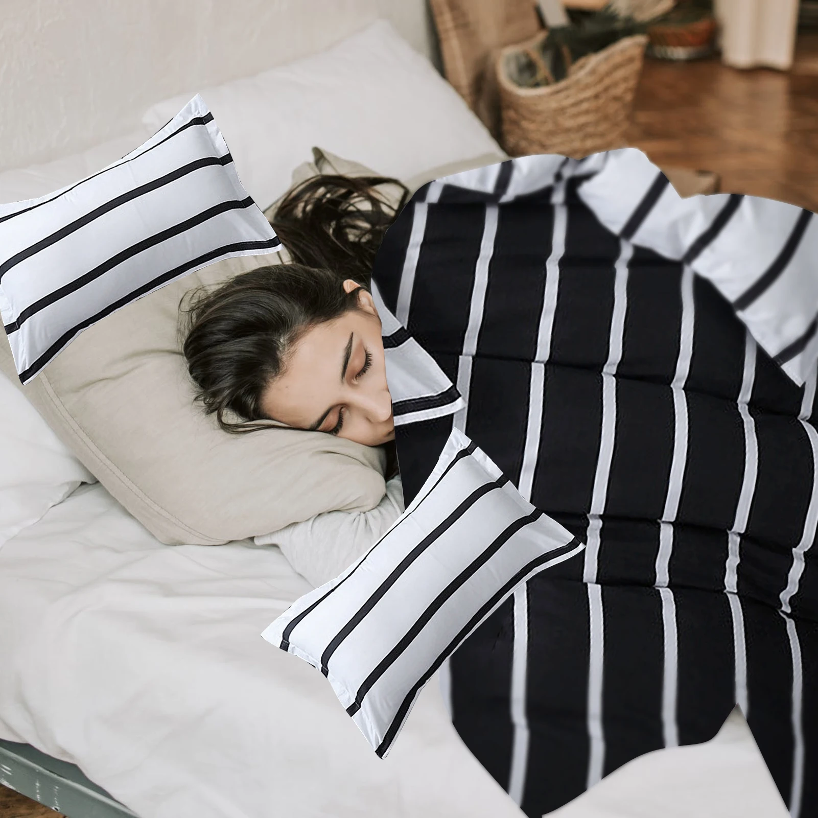 Черно-белое покрывало высокого качества Королевский размер для спальни мягкое