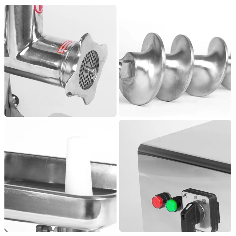 

ZICA Electric Meat Grinders 220kg/h Meat Mincer Electric Set Auger Sausage Stainless steel Body Heavy Duty Household Mince