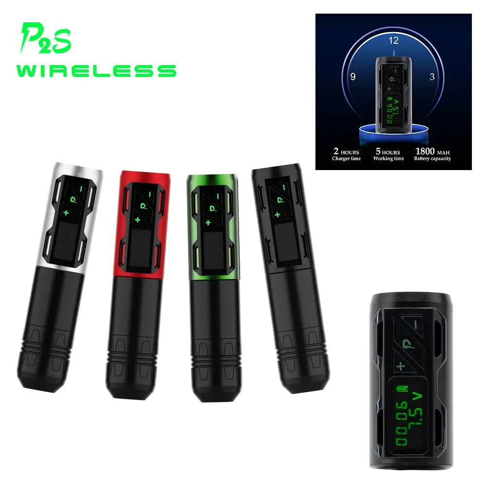 

EZ Portex Generation 2S (P2S) Wireless Battery Tattoo Pen Machine Customized Swiss Motor with Power Pack Black Red Green Silver