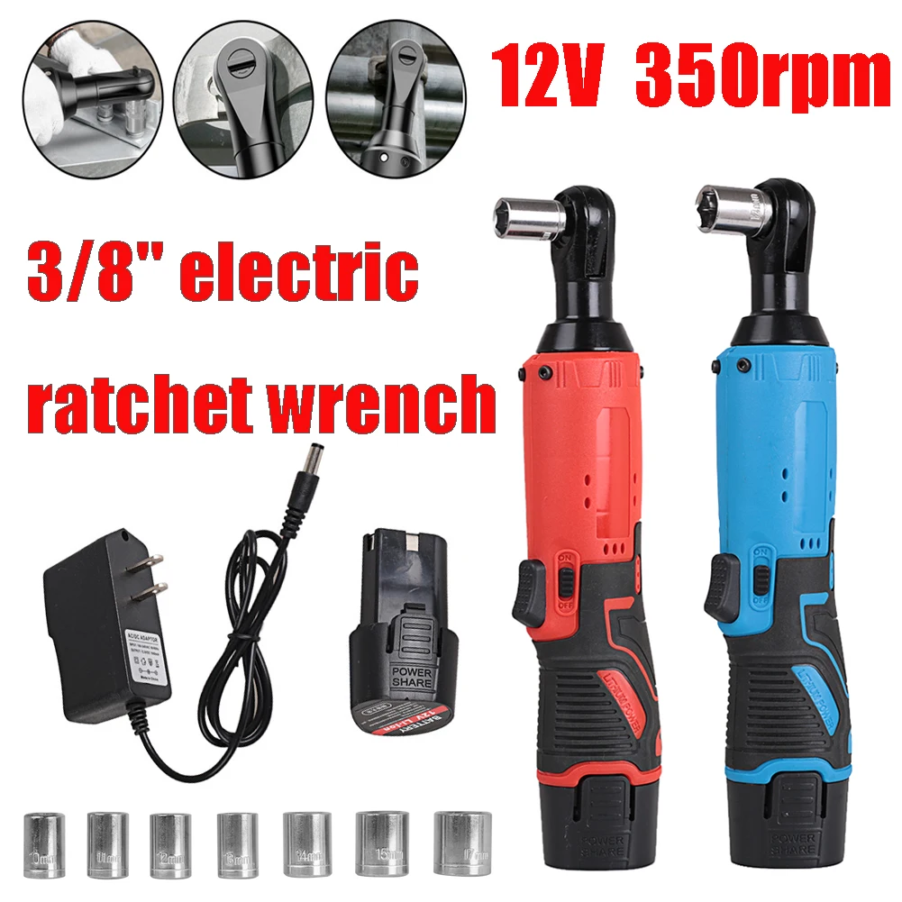 

Electric Wrench 3/8" Cordless Ratchet 12V Cordless 3/8 Inch 3600mAh Lithium Battery Electric Wrench Power Tools Car Tools