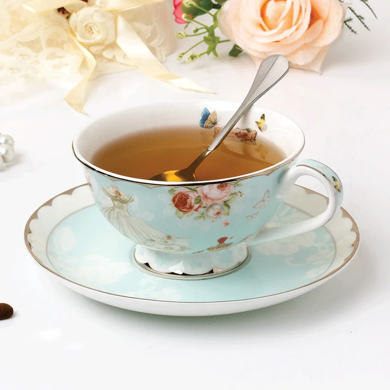 Чайные чашки в стиле ретро романтическая кружевная Европейская кофейная чашка
