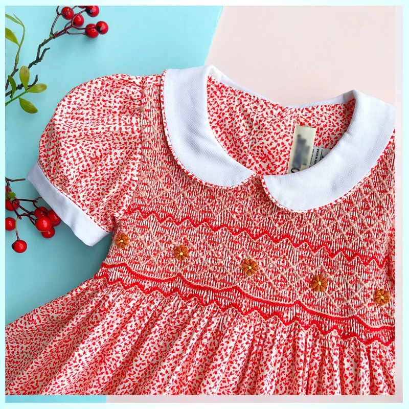 2019Summer New Arrivals Girls Cotton Quality Smocking Handmade Classic Princess Dress Spanish Vintage Party | Детская одежда и