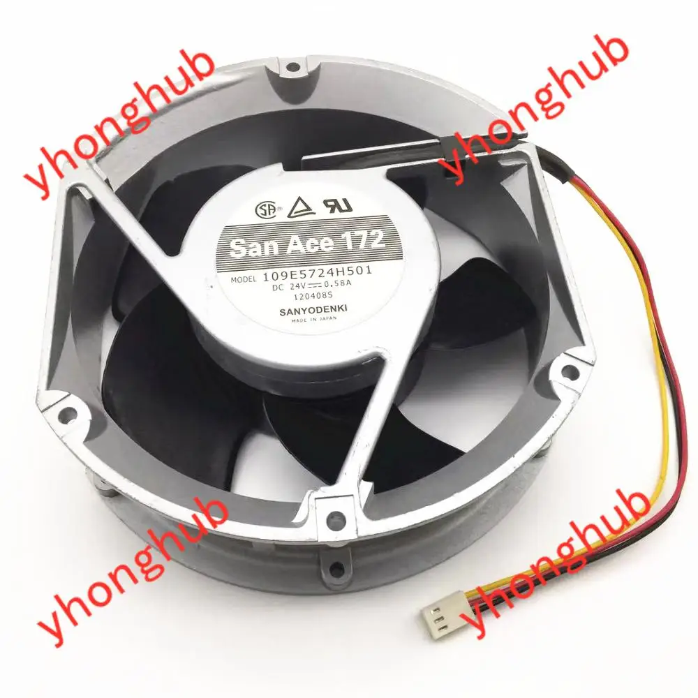 Вентилятор для охлаждения сервера SANYO DENKI 109E57245H01 109E5724K5H01 DC 24V 1.3A 172x172x51 мм