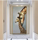 Скандинавская животная Картина на холсте с жирафом, настенный постер, настенные картины для гостиной, украшение для дома