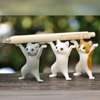 1pcs funny cat pen holder toys hold everything cat earphone bracket home decoration dancing kitty storage set holder for airpods