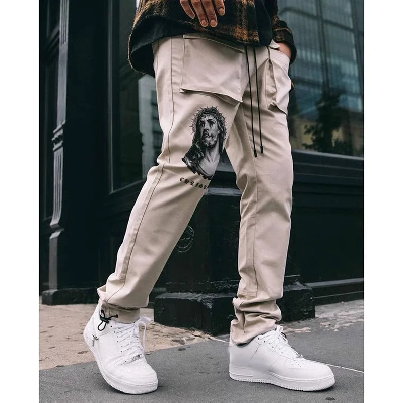 

Новинка, осенне-зимние штаны 22SS с узором, 100% хлопок, европейские размеры, для мужчин и женщин, для улицы, четыре сезона, Kanye West, скейтборд