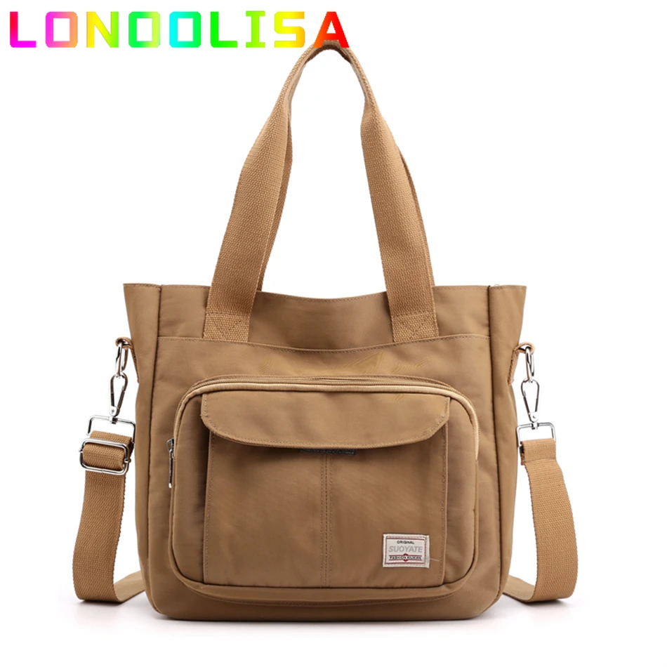 Водонепроницаемые нейлоновые женские сумки вместительные через плечо для