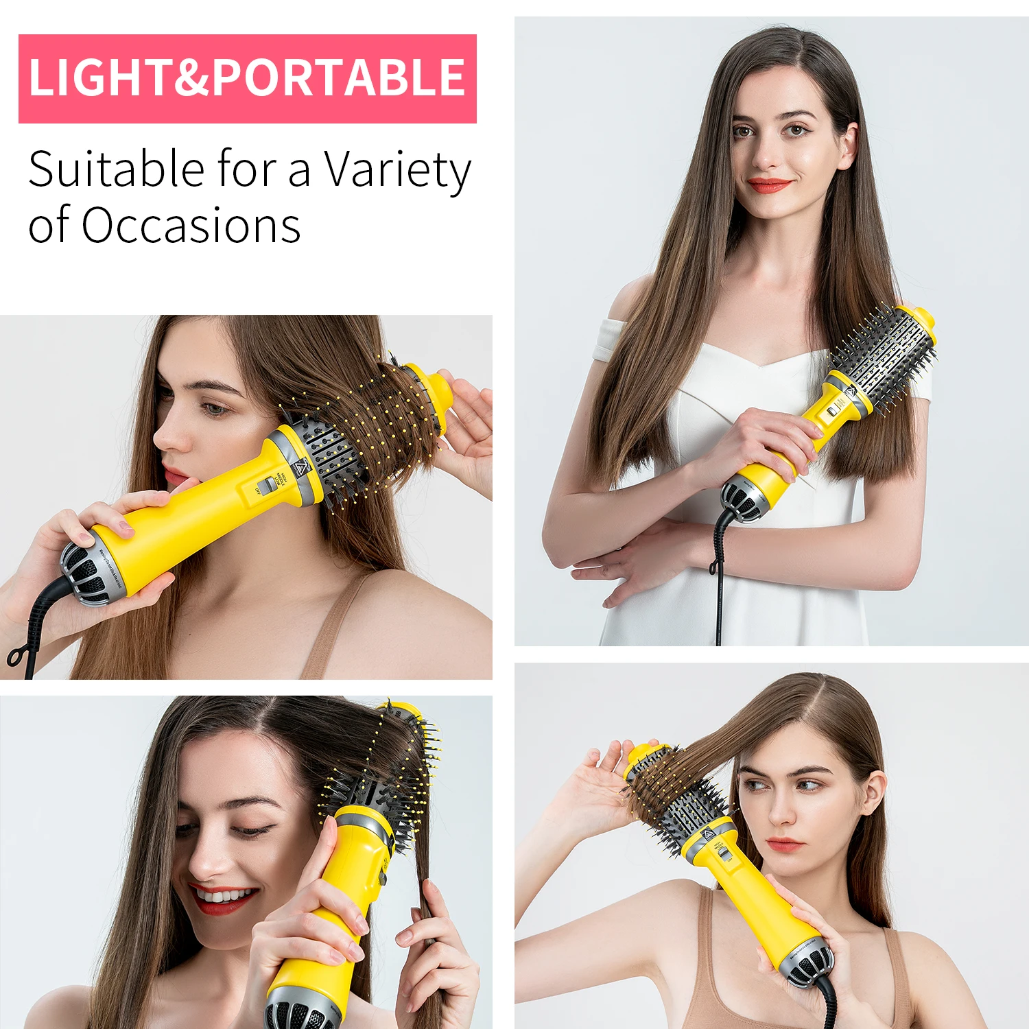 

Dropshipping One Step Hair Dryer Hot Air Brush Hair Straightener Comb Curling Brush Salon Hair Styling Tools Hair Dryer Brush