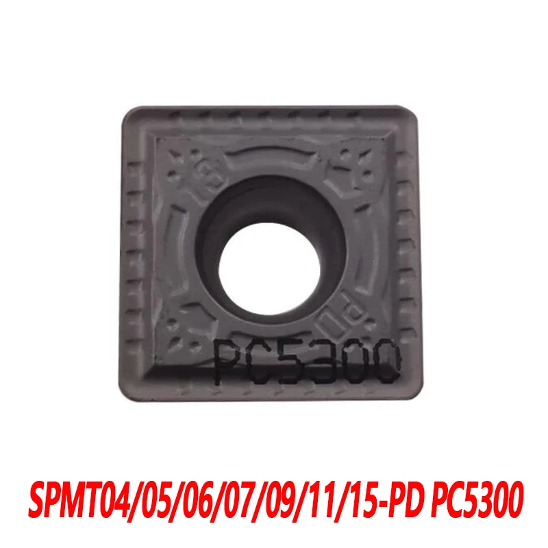 Карбидные вставки SPMT SPMT04/05/06/07/09/100% PC5300 с ЧПУ, лезвия, применяемые для обработки стали, нержавеющей стали, железа, 11/15 оригинал 130410