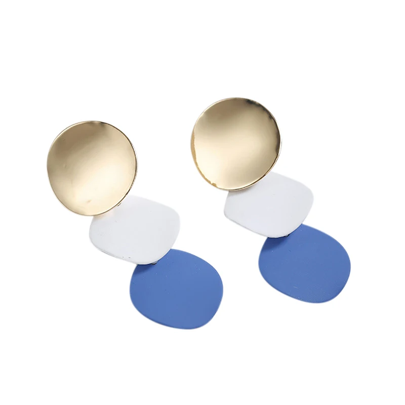 Женские модные летние Висячие геометрические серьги карамельного цвета из