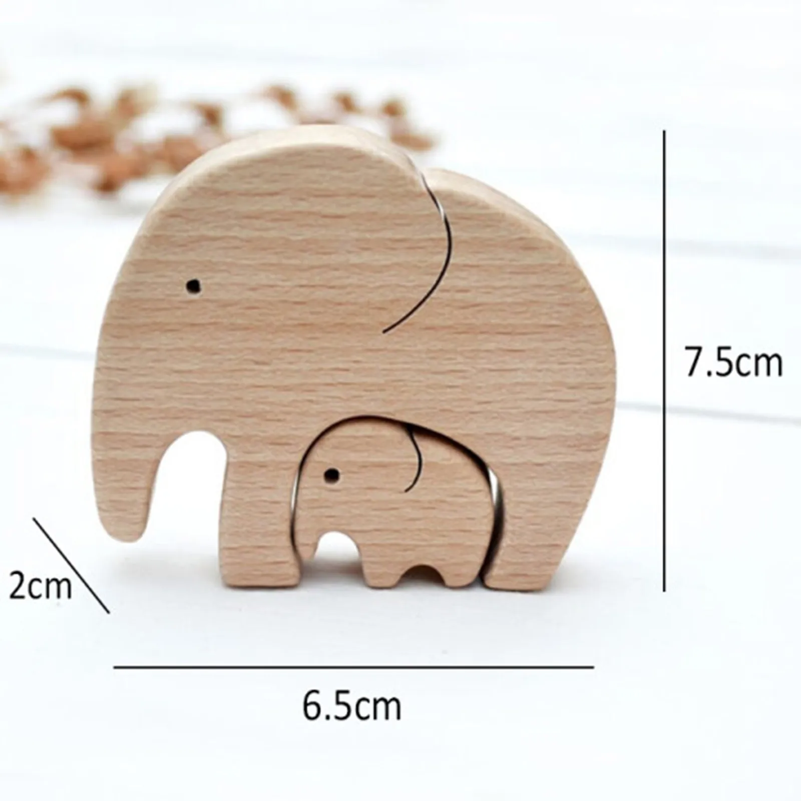 

A Perfect Mother's Day Gift Or First Baby Gift For Mom!mother's Day Gift Wooden Figurines Elephant Shape Decoration Home Decor