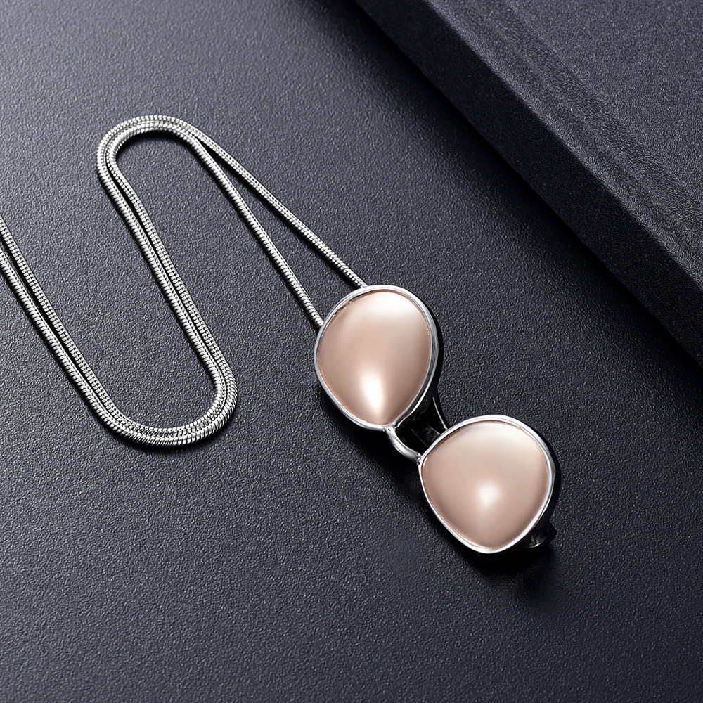 

IJD10535 Sunglasses Cremation Stainless Steel Necklace Memorial Ashes Keepsake Urn Pendant For Pet/Human Funeral Jewelry