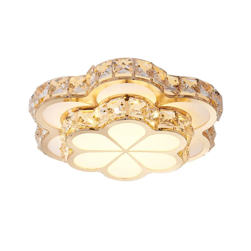 

Fashion Flower Aisle Crystal Ceiling Chandelier Lamps Gold Led Plafonnier For Aisle Lustre Corridor Balcony Entrance lighting