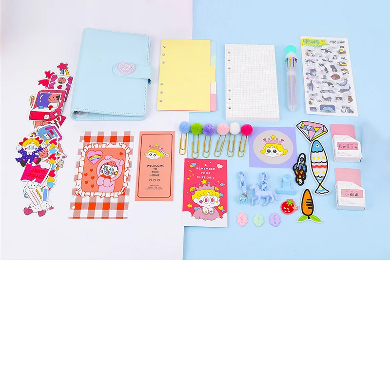 Luxury Корейский Блокнот Binder Bullet Journal Set A6 спиральный органайзер для планирования мероприятий сетка записная книжка DIY девушка план путешествия 6 кольцо руководство - Цвет: Luxury