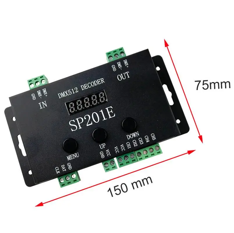 Контроллер декодера SP201E DMX512 Модифицируемый сигнал SPI RGB IC Светодиодная лента pix220