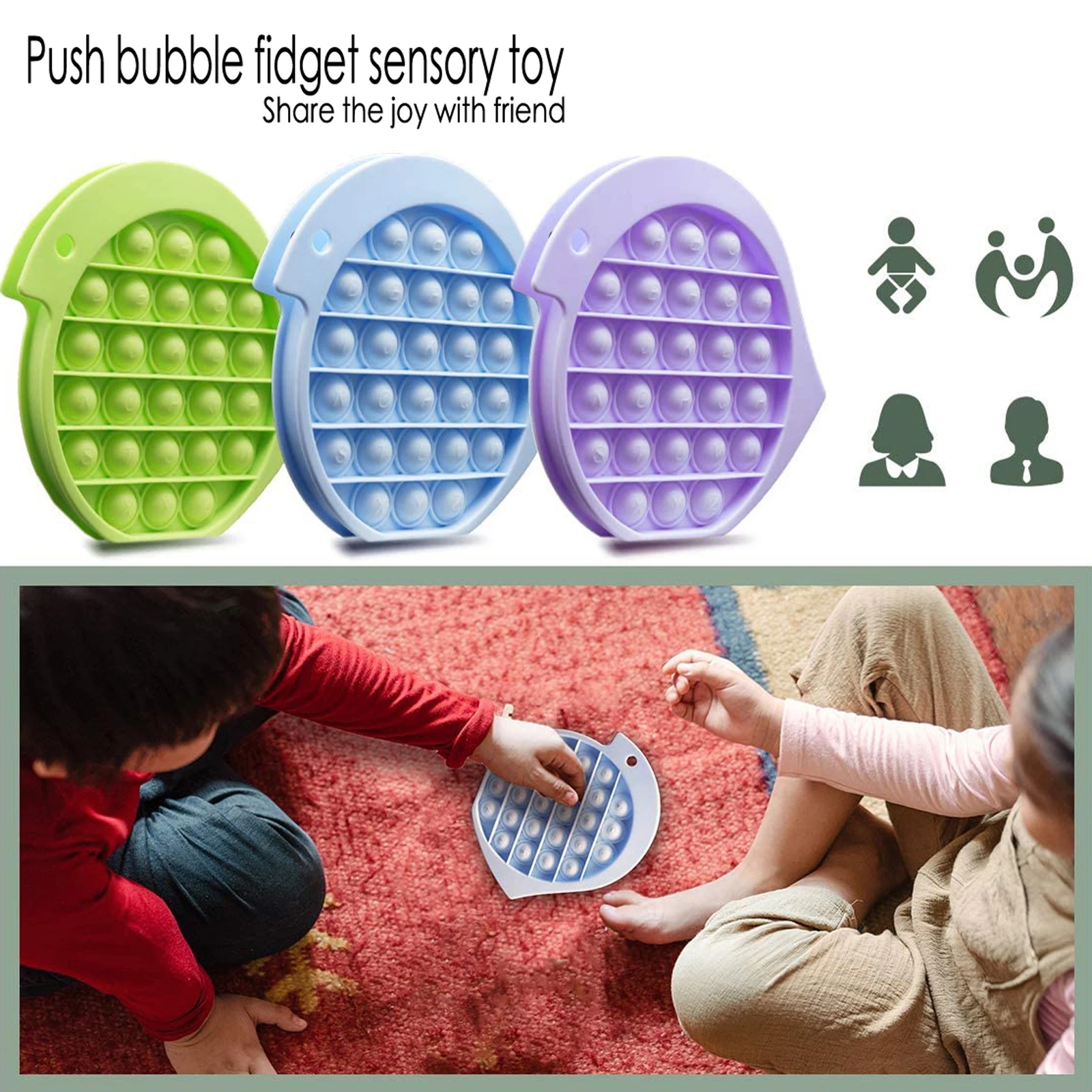 

Push Pop Pop Bubble Fidget Toy Cute Bird Shape Sensory Toy, Autism Special Needs Stress Reliever