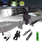 Светодиодный светильник для оружия 18650 лм 501B XM-L T6, белая тактическая охотничья вспышка + крепление для прицела винтовки страйкбола + дистанционный переключатель + + зарядное устройство