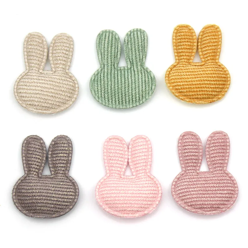 24 шт. 3*4 см золотой штамп с кроличьими головками стеганые аппликации для детей