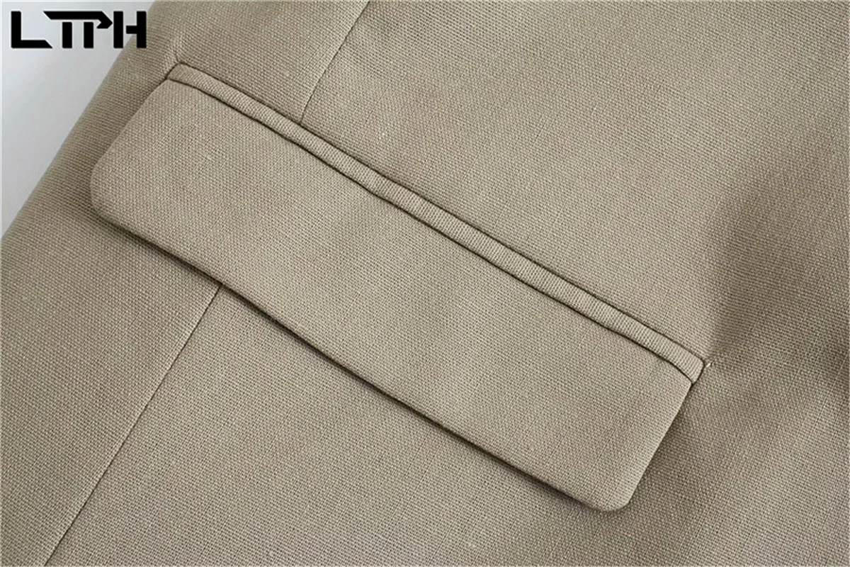 LTPH rizado diseño de funda de las mujeres casuales ningún botón Cardigan chaquetas y abrigos ropa de mujer traje de abrigo de Primavera de 2021 nuevo