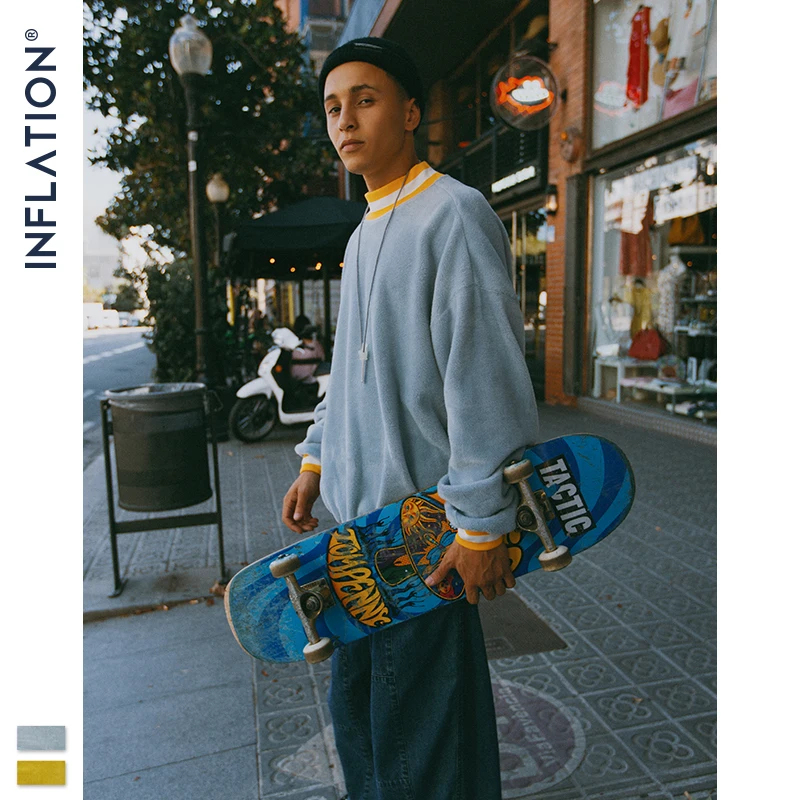 Свитшот мужской вельветовый 9623W теплая Повседневная Толстовка с круглым вырезом