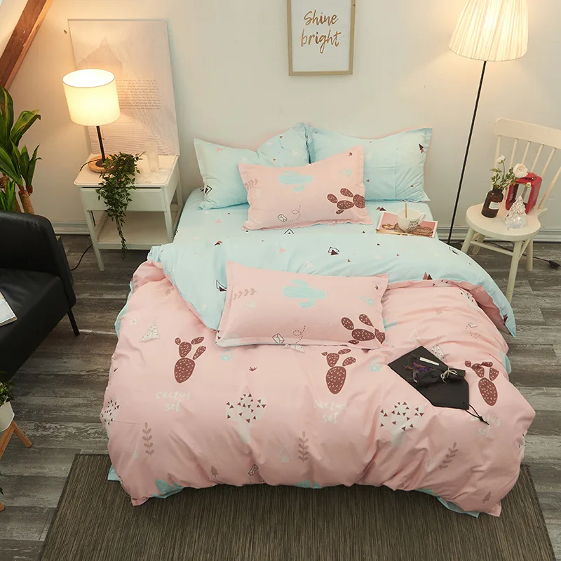 

4 шт. полный размер печать домашний текстиль комплект постельного белья Постельное белье высокое качество простыни пододеяльник наволочки ...