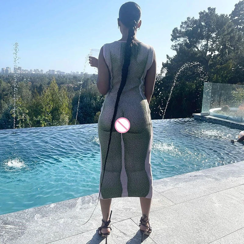 Платье макси Adogirl с 3D принтом тела для женщин сексуальное облегающее платье без