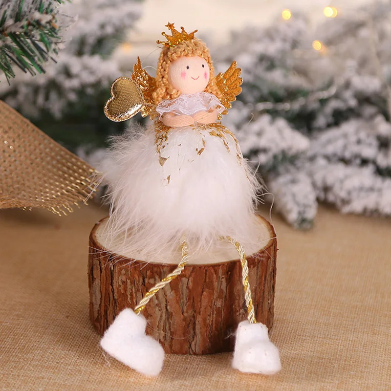 Рождество кулон милый флисовый плащ с Ангел куклы оконный орнамент Подвесной