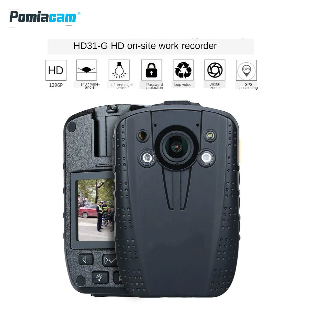 

Body-Worn-Camera 128GB 1296P GPS FHD Video Recorder IR Night Vision Security DVR Body Worn Camera Wearable Mini Camcorders