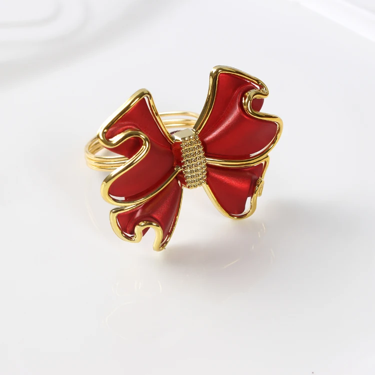 

10pcs Wedding hotel banquet bowknot napkin buckle Soft model room napkin ring Napkin ring