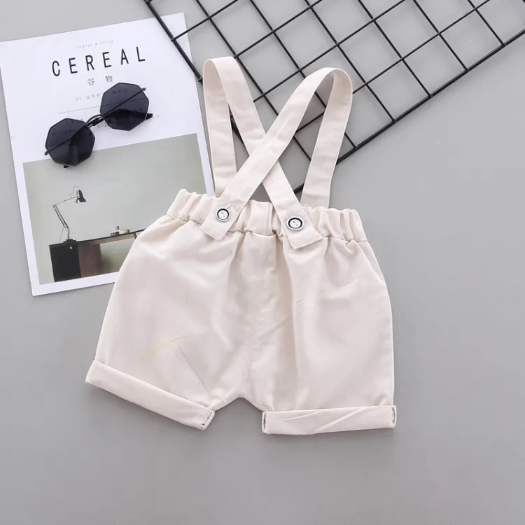 Летний комплект одежды для новорожденных мальчиков рубашка в клетку + джемпер