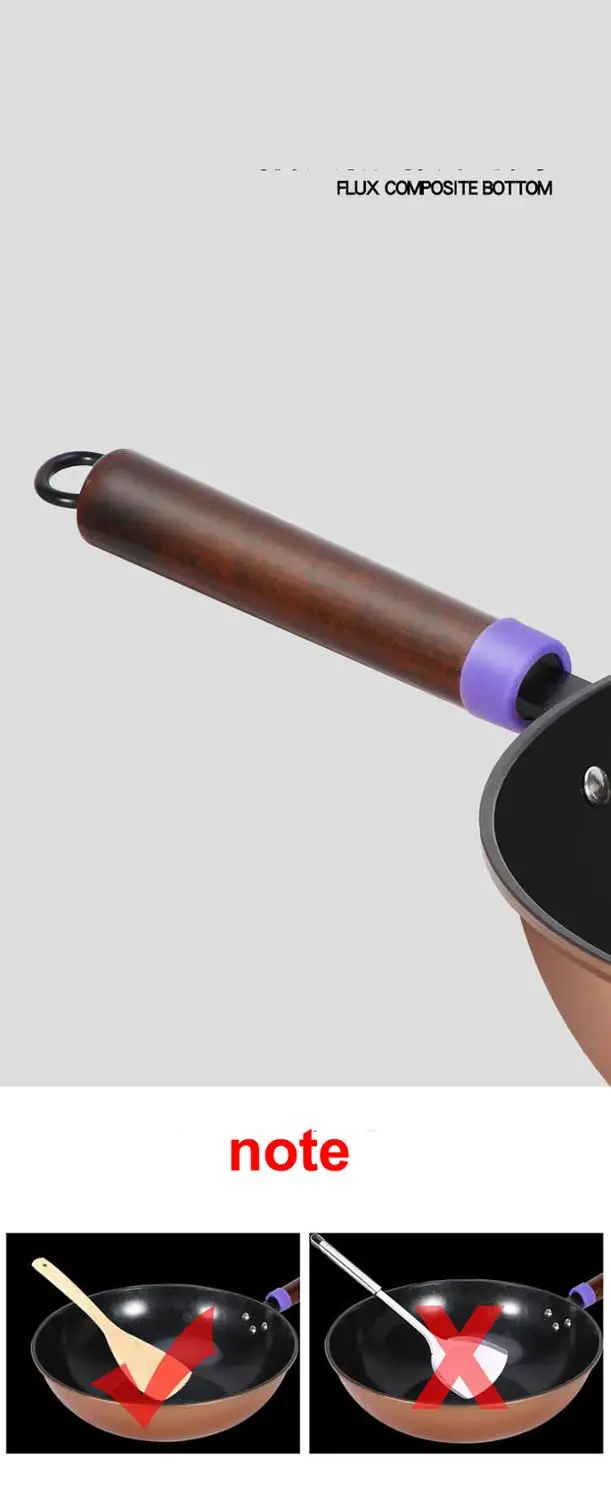 Железный Wok домашняя непокрытая ручная антипригарная сковорода газовая плита