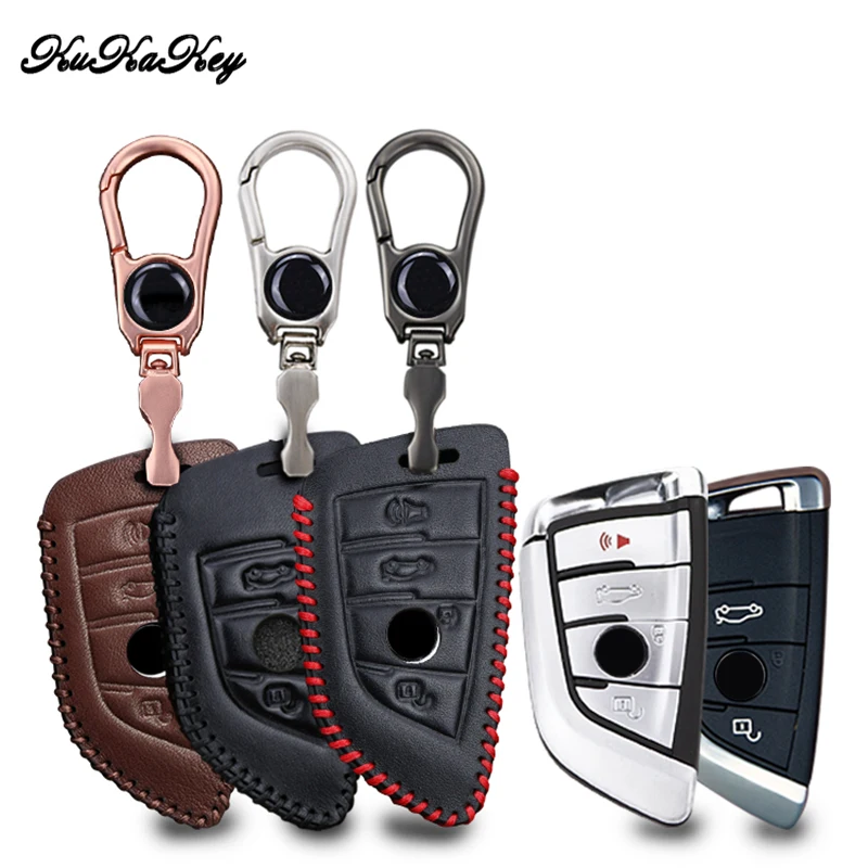 Кожаный чехол для автомобильных ключей защитный кожух BMW X5 F15 X1 F48 X6 E71 F16 G30 E90 E60 F11 F07