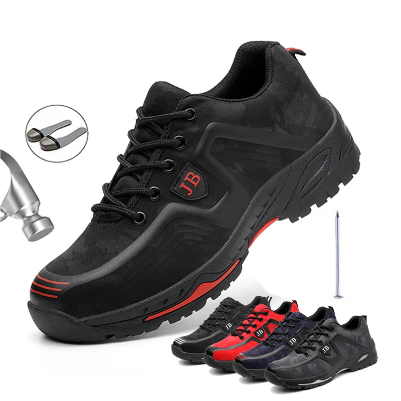 

Safety Shoes Steel Toe Cap Men Work Shoes Indestructible Puncture-Proof Anti-smashing Boots Breathable Protective Outdoor Sneake
