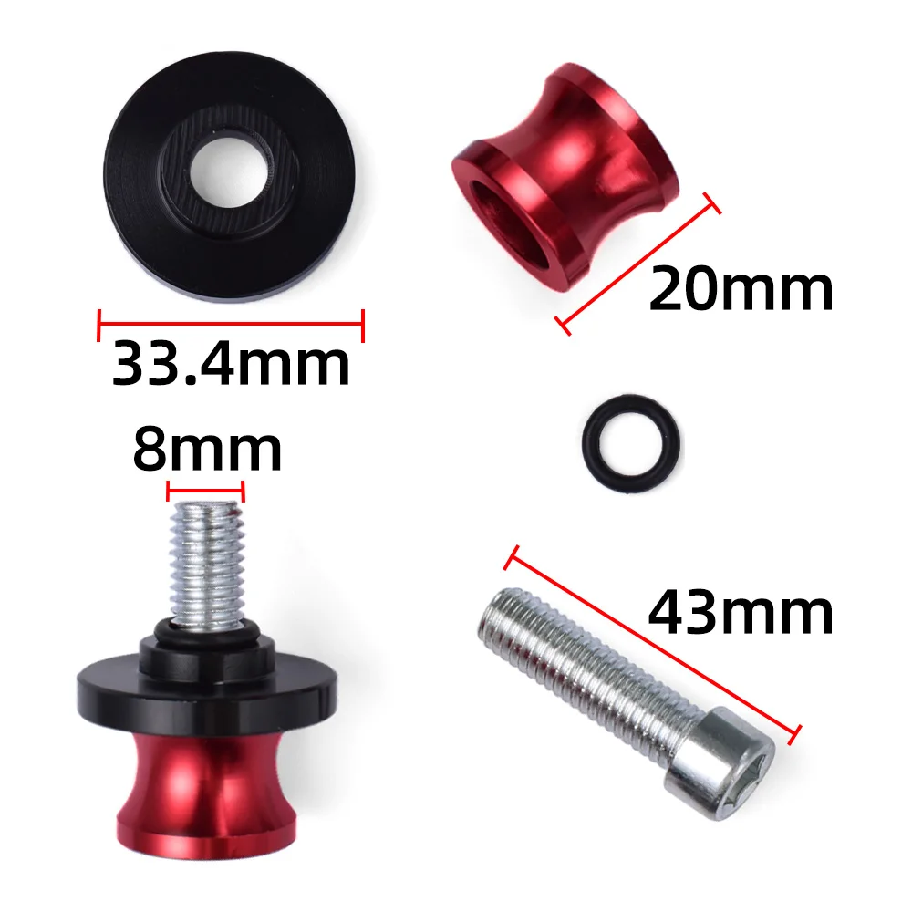

Motorbike Swingarm Spools M8 Stand Screws CNC Aluminum Motorcycle Accessories WIth Logo For Kawasaki Z 1000 Z1000 2014-2020