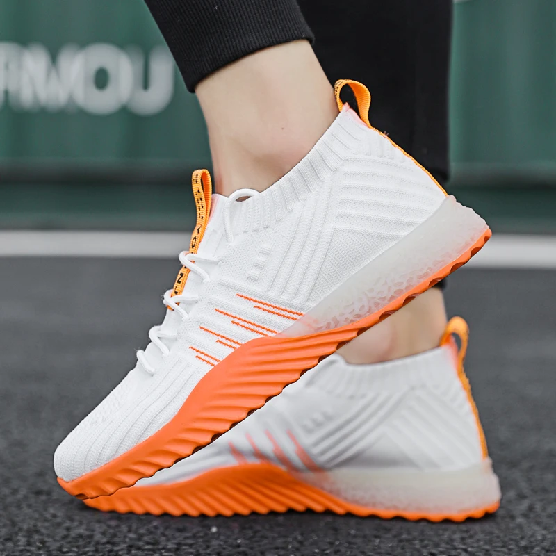 Мужские теннисные туфли на шнуровке спортивная обувь дышащие сетчатые кроссовки