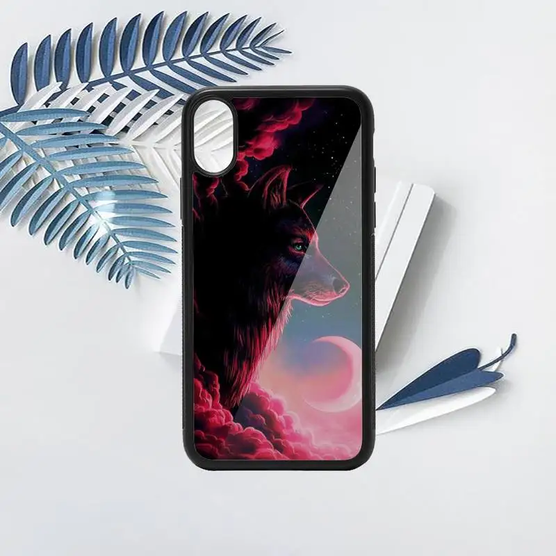 

Moon roaring wolf luxury Phone Case shell PC for iPhone 11 12 pro XS MAX 8 7 6 6S Plus X 5S SE 2020 XR