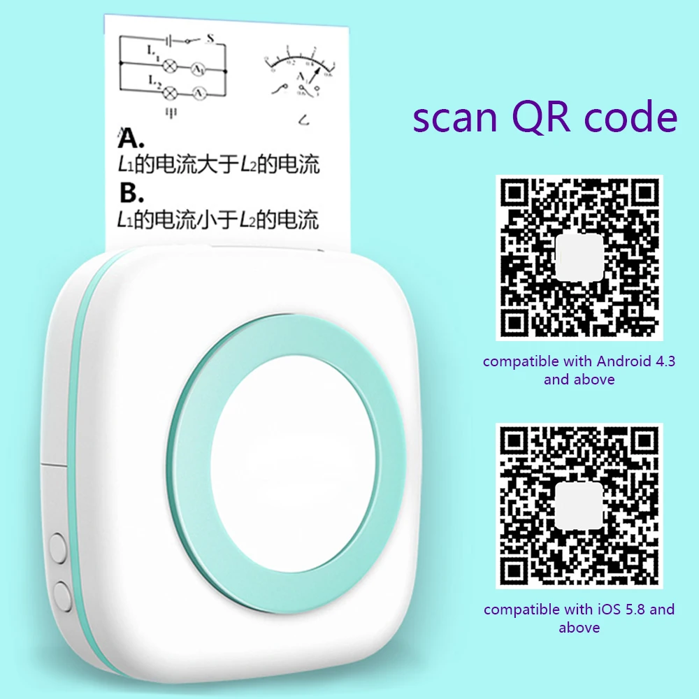 Миниатюрный термопринтер с беспроводной поддержкой Bluetooth портативный карманный
