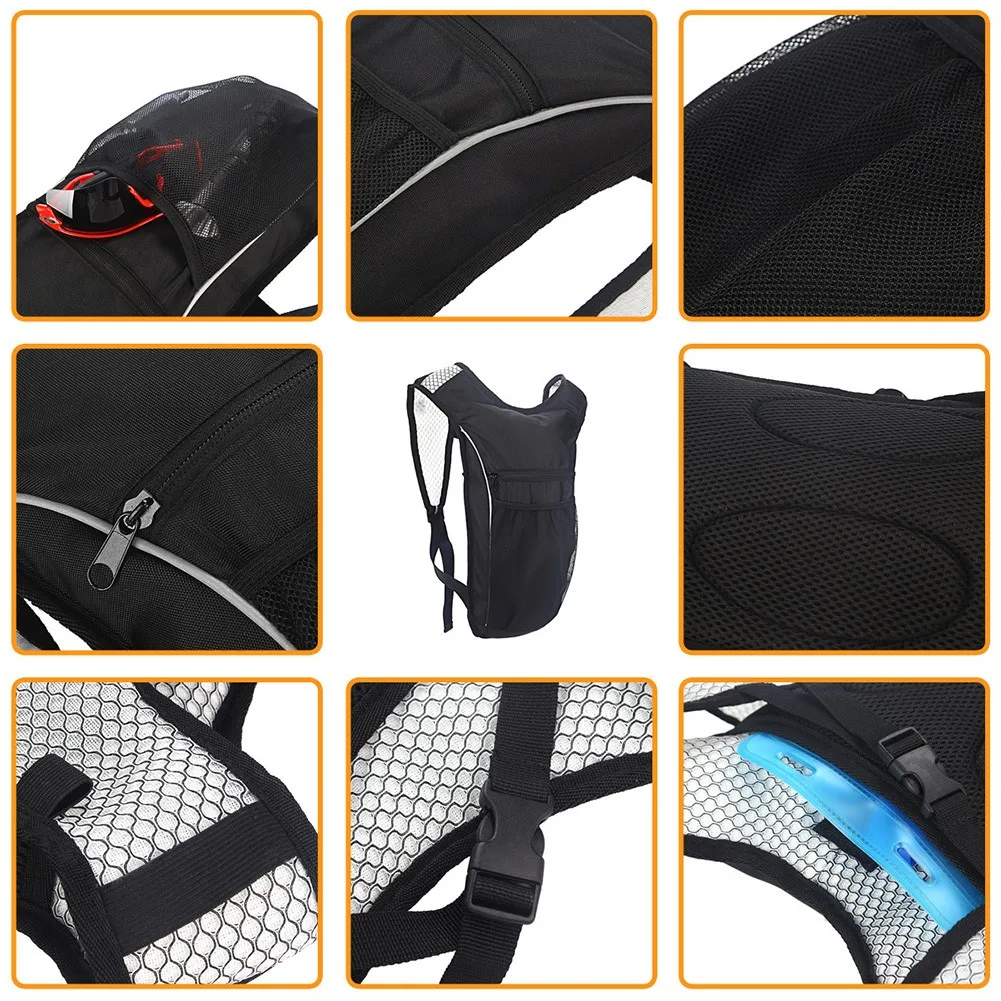 

Black Polyester Outdoor Sports Water Bag Cycling Backpack Running Mountaineering Bag Camping Hiking Backpack