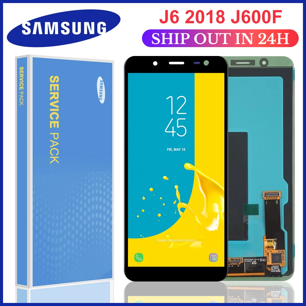 100% тест 5 6 &quotSuper AMOLED ЖК дисплей для Samsung Galaxy J6 2018 J600F J600G сенсорный экран в сборе