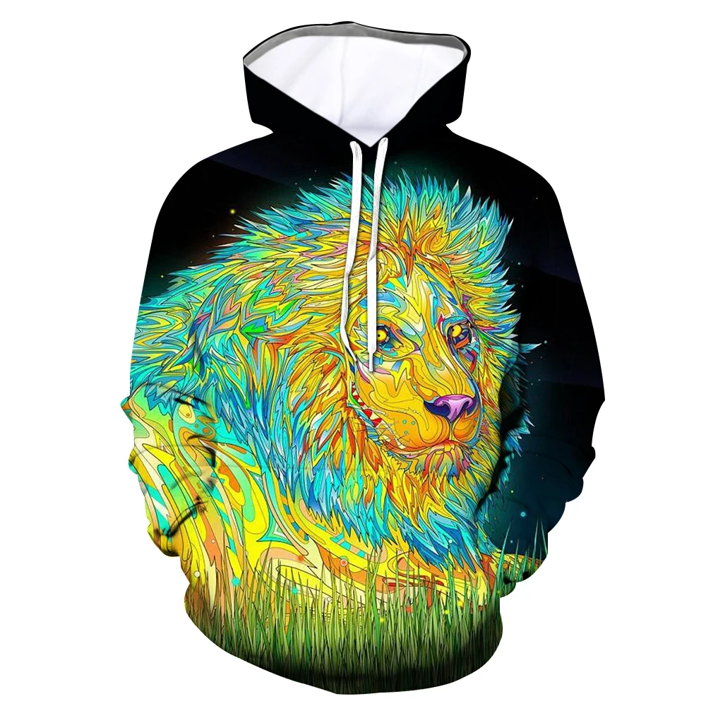 

Новинка; Толстовка с изображением Льва с 3D-принтом; Модная мужская и женская крутая Осенняя верхняя одежда; Уличная одежда; Повседневные тол...